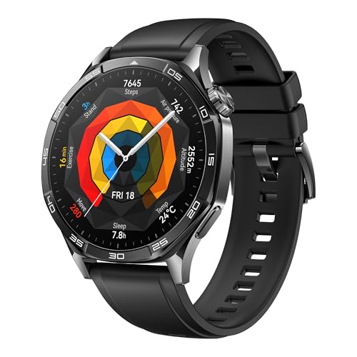 23% DESCUENTO HUAWEI Watch GT 5 46mm Smartwatch, Silueta con Diseño Sofisticado, Nueva Experiencia Running y Ciclismo, Seguimiento de Salud, 14 Días de Duración de la Batería, iOS & Android, Negro