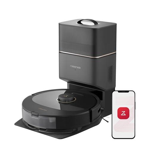 30% DESCUENTO roborock Q8 MAX+ Robot Aspirador Cepillos Dobles, Vaclado automático de la sucledad, HyperForce® 5500 Pa, Zonas Prohibidas, PreciSense® LiDAR, Dibujo 3D, Niveles de Limpieza Múltiple, App, Negro