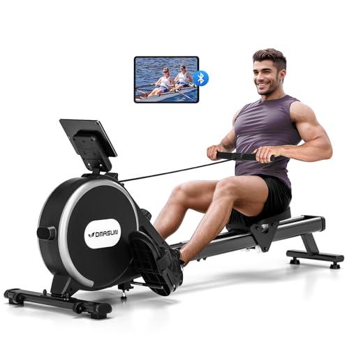 39% DESCUENTO DMASUN Maquina de Remo para casa, 16 Niveles de Resistencia magnética, Soporta hasta 160 kg, Dobles mejorados, Ultra silenciosa y Estable, Conexión a la App, Almacenamiento Vertical para Ahorrar