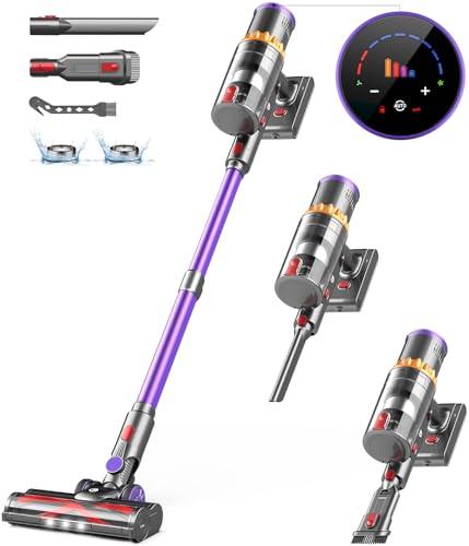 28% DESCUENTO CHEBIO Aspiradora sin Cable, 550W/45 kPa/70Mins Escoba Aspiradora sin Cable con LED Pantalla Táctil, Aspiradora con Modo Automático y Cepillo Antienredos para Alfombras/Suelos Duros/Pelos de Animales