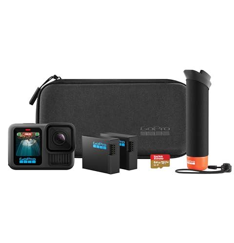 22% DESCUENTO GoPro Paquete de Accesorios HERO13 Black: Incluye el Controlador (empuñadura Flotante), 2 baterías Enduro, 2 Soportes Adhesivos curvos, Tarjeta microSD SanDisk de 64 GB, Estuche de Transporte y más