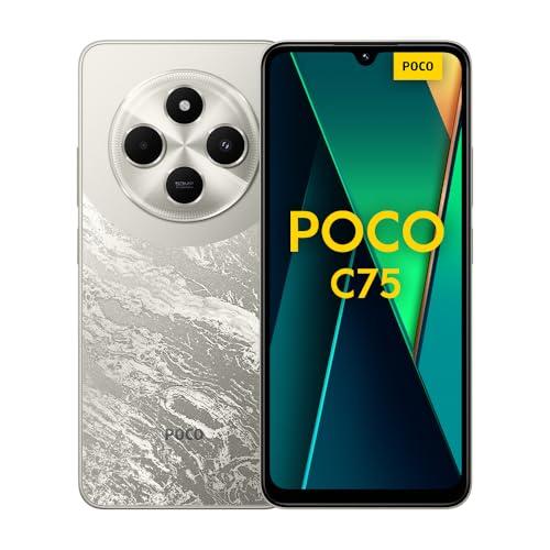 37% DESCUENTO Xiaomi Poco C75 Smartphone de 8+256GB, Pantalla inmersiva de 6.88” 120Hz, MediaTek Helio G81 Ultra, cámara Dual de 50MP IA, 5160 mAh, Carga rápida de 18W, NFC, Dorado (Versión ES)