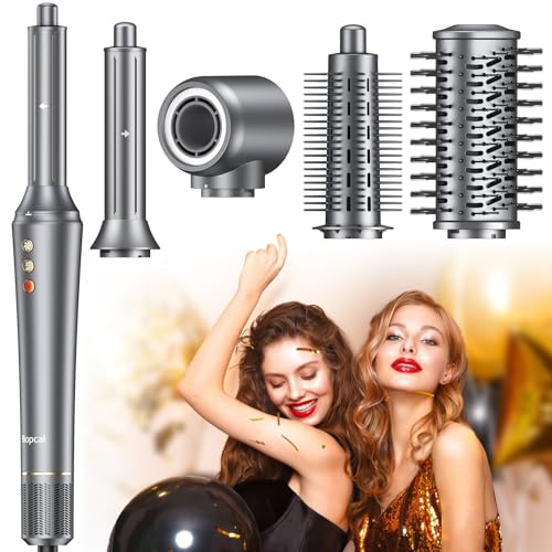 5 en 1 Cepillo Aire Caliente, Secador de Pelo, 110000 RPM para el Secado Rápido y Rizador pelo Ondas Automatico para Rizar, Alisar Volumizing Iónico, Multifuncional Modelador para Todo Tipo de Cabello