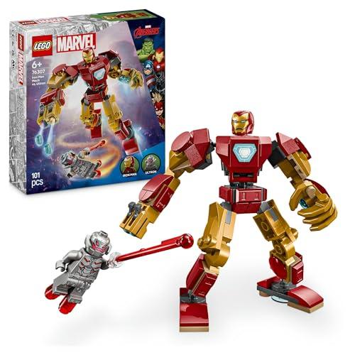 25% DESCUENTO LEGO Marvel Armadura Robótica de Iron Man vs. Ultrón Juguete de Superhéroes con Minifiguras, Figura Articulada de Robot, Juego de rol y Batalla, Regalo para Niños y Niñas de 6 Años 76307