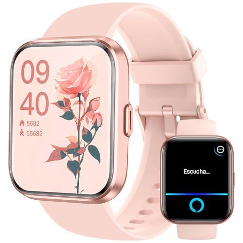 32% DESCUENTO Woneligo Reloj Inteligente Mujer Hombre con Llamadas Bluetooth,1.8″ Alexa Incorporado Smartwatch Mujer,con Pulsómetro,SpO2,Sueño,IP68 Impermeable,Reloj Deportivo Mujer de 100+ Modo, para Android iOS