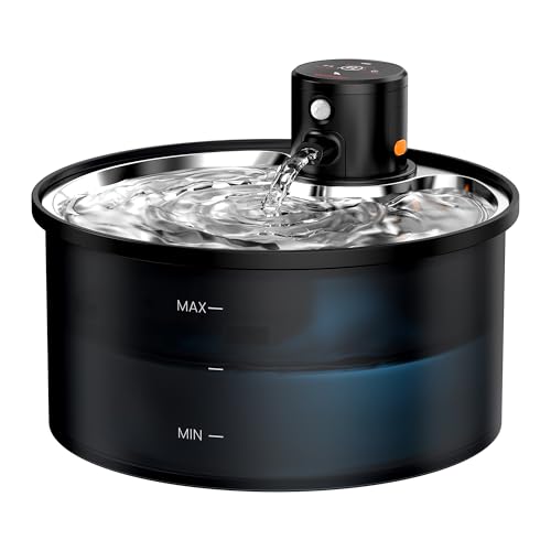 20% DESCUENTO Fuente para Gatos sin Cable: Bebedero Gatos Inalambrico 3.2L Fuente Gatos con Sensor de Movimiento Automatico Dispensador Agua Gatos con Bateria 4000mAh Recargable Inoxidable Bandeja para Beber