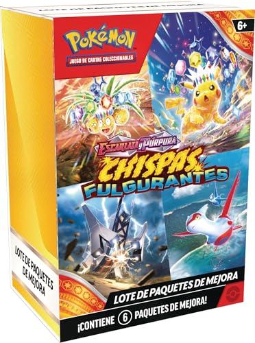 JCC Pokémon: Lote de Paquetes de Mejora de Escarlata y Púrpura Chispas Fulgurantes (6 Paquetes de Mejora)
