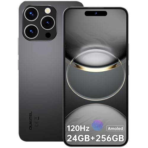 23% DESCUENTO OUKITEL P1 Telefono Movil Android 14, 24GB(8+16)+256GB/2TB Telefonos Moviles Libres, Pantalla AMOLED 6.7″ 120Hz FHD+ Smartphone, 5150mAh Batería, Cámara 50MP+32MP, 4G Dual SIM, Face ID/NFC/GPS, Negro