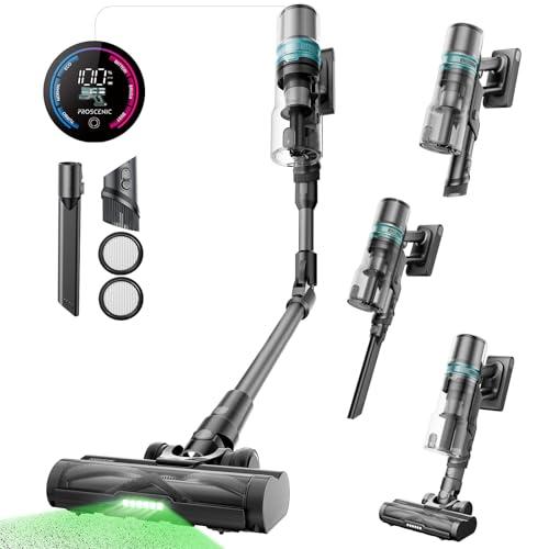 21% DESCUENTO Proscenic P16 Aspiradora sin Cable Potente 45Kpa 550W Aspirador Escoba Vertical con Tubo Flexible, Antienredo 55 Mins para Alfombra Pelos de Mascota