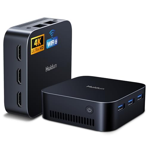 Huidun H20 Mini PC Ιntel Alder Lake N95 (hasta 3,4 GHz), 16GB LPDDR5 512GB SSD Windows 11 Pro Mini Ordenador de Sobremesa, Triple HDMI 4K, 3X USB 3.0, Type C, WiFi 6, BT 5.2, Ethernet Dual Gigabit.