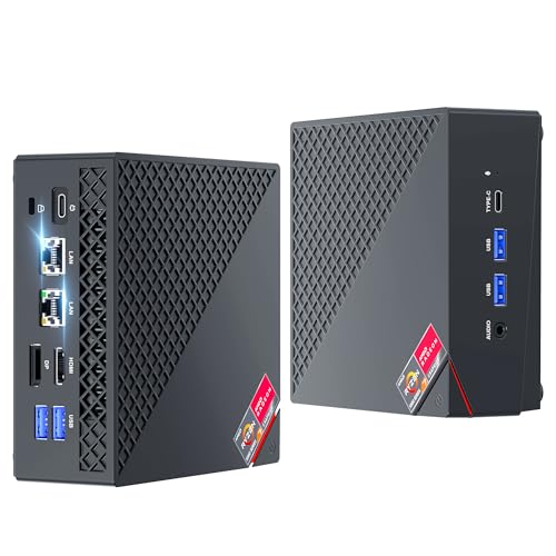 NiPoGi AM06Pro Mini PC WIN 11 Pro, АMD Ryzen 7 5700U(hasta 4,3 GHz),32GB (2 * 16GB) DDR4 512GB M.2 SSD Mini Ordenador WiFi 6/BT 5,Dual LAN,HDMI +DP+Type C 4K@60Hz Triplo Display,Micro PC para Oficina