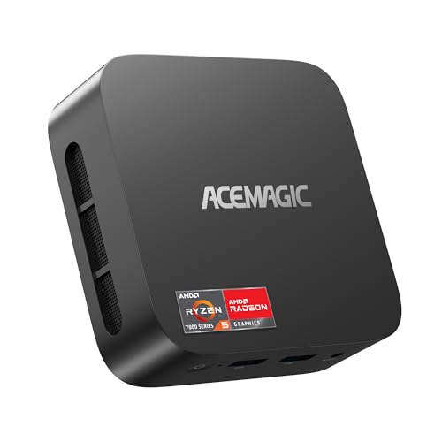ACEMAGIC K1 Mini PC, AMD Ryzen 5 7430U (6C/12T, hasta 4,3 GHz), Mini Ordenadores de Sobremesa 16GB RAM DDR4 512GB M.2 2280 SSD, BT 5.2/WiFi 6/para Oficina, Ordenador Pequeño