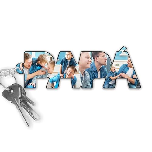 Transparent Gift Llavero Personalizado con Fotos en Letras para Papá. Regalo Día del Padre. Llaveros Originales de Metacrilato con Foto. Regalos Originales de Hombre. Regalos para Padres en Cumpleaños