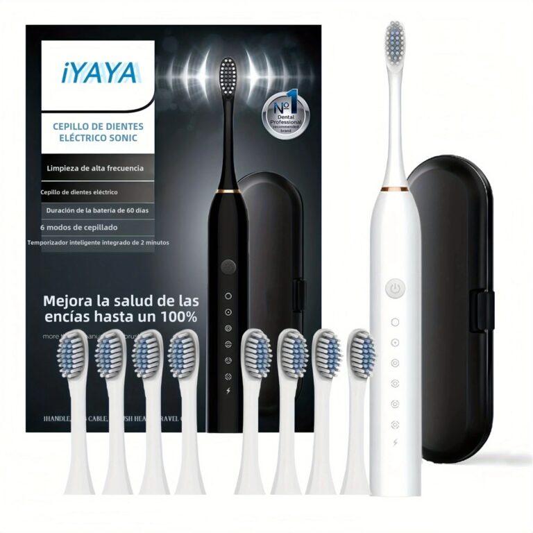 Cepillo De Dientes Eléctrico Con 8 Cabezas De Repuesto Y Estuche De Viaje 6 Modos Con Timer Inteligente De 2 Minutos Para Limpieza Profunda Y Blanqueamiento De Dientes | Miravia