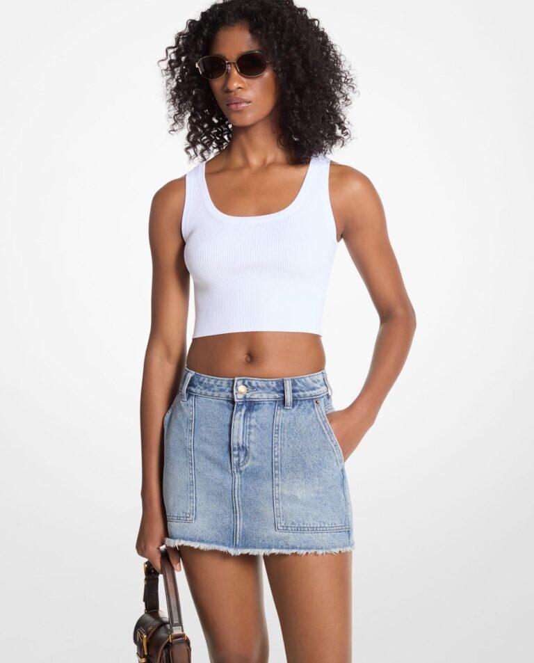 Minifalda de mujer denim con bajo deshilachado · Michael Michael Kors · El Corte Inglés