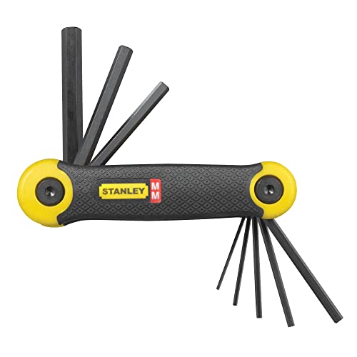 20% DESCUENTO STANLEY Juego de Llaves Hexagonales Métricas (8 Piezas), Cuerpo recubierto de caucho, Plegable, Puntas Biseladas, Peso 0,166 Kg, Longitud 48 mm, 2 69 264