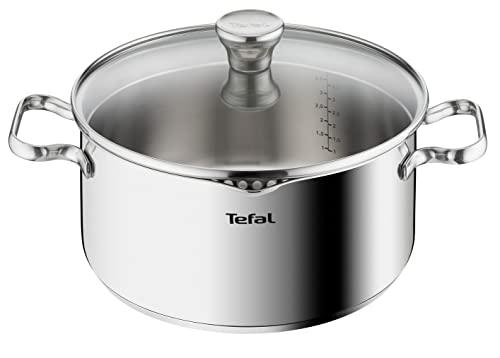 44% DESCUENTO Tefal Duetto   Cacerola de 24 cm | Apto inducción, Thermo Fusion, apto lavavajillas y horno, marcas de medición, acero inoxidable
