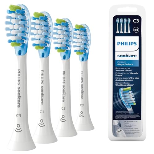 48% DESCUENTO Cabezales de cepillo dental sónico estándar Philips Sonicare Original C3 Premium Plaque Defence: paquete de 4 unidades en negro (modelo HX9044/17)