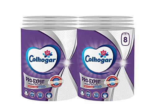 Colhogar Pro Expert Jumbo 8×1, Papel Cocina Muy Resistente, 8 Rollos Extra Grandes