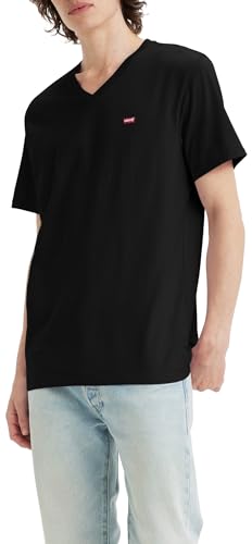 36% DESCUENTO Levi’s Original Housemark V neck, T Shirt para Hombre, Mineral Black, M