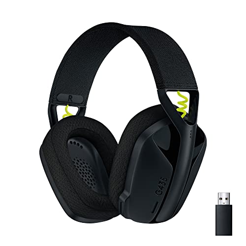 68% DESCUENTO Logitech G G435 Auriculares Inalámbricos LIGHTSPEED para Gaming, Ligeros, micrófono integrado, Batería de 18 horas, Compatibles con Dolby Atmos, Bluetooth, PC, PS4, PS5, Móvil, Nintendo Switch Negro