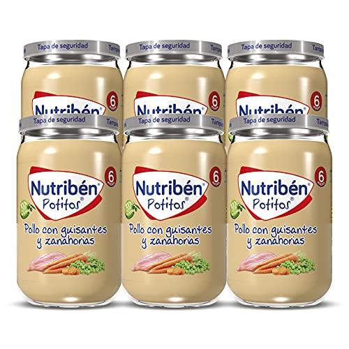 49% DESCUENTO Nutribén Potitos De Pollo con Guisantes Y Zanahoria Desde Los 6 Meses Pack de 6 x 235 gr.