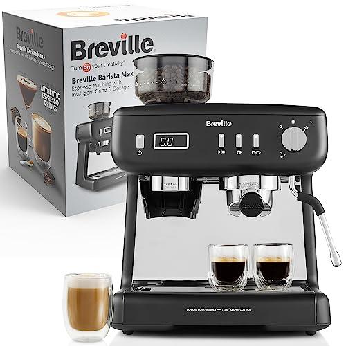 45% DESCUENTO Breville Barista Max+ Espresso, máquina de café con leche y capuchino | Temporizador de extracción preciso | Espumador de leche integrado | Bomba italiana de 15 Bar | Negra [VCF152X]