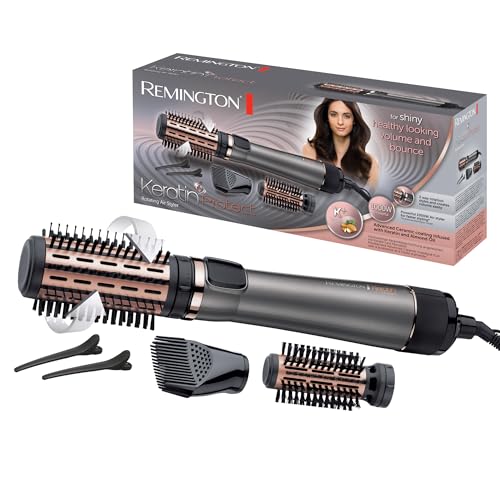 22% DESCUENTO Remington Cepillo de Aire Keratin Protect Moldeador de Pelo, Queratina y Aceite de Almendra, Cepillo Secador, 3 Accesorios, Moldea y da Volumen, Cerámica, 1000 W, 2 Temperaturas/Velocidades AS8811