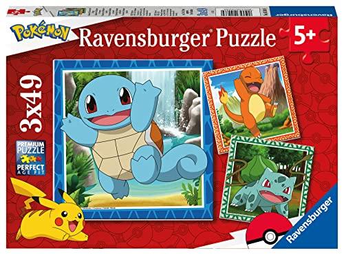 44% DESCUENTO Ravensburger Puzzle Pokémon, Rompecabezas para Niños de 5+ Años, Juego Educativo y Estimulante, 3 Puzzles de 49 Piezas