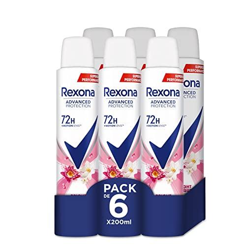 ¡TERCERA UNIDAD GRATIS! BUENA OFERTA 23% DESCUENTO Rexona Desodorante Aerosol Advance Protection Bright Bouquet 72 h para mujer 200 ml Pack de 6