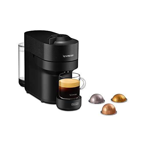 DESCUENTAZO 51% DESCUENTO De’Longhi Nespresso Vertuo Pop ENV90.B, Cafetera Automática, Máquina de Café de Cápsulas Desechables, 4 Tamaños de Taza, Tecnología de Centrifugación, Set de Bienvenida Incluido, 1260W, Negro Regaliz