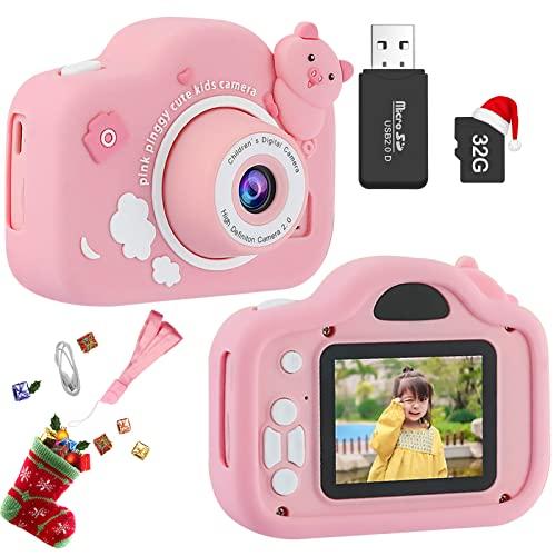 Tishow Cámara Fotos Infantil, con Tarjeta de Memoria Micro SD 32GB,1080P HD Video, Juguetes niños 3 10 años, Regalos de Cumpleaños