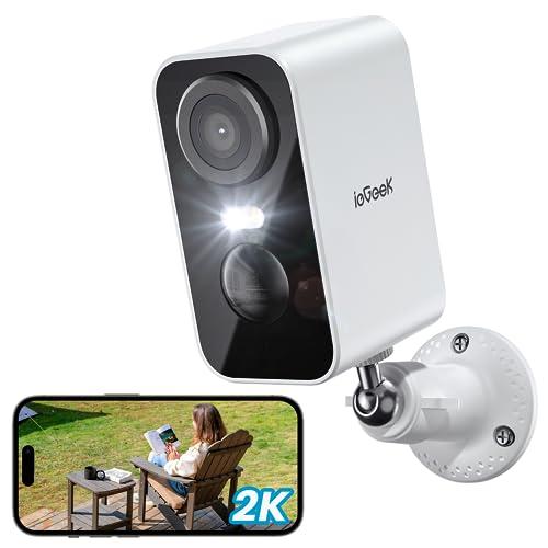 28% DESCUENTO ieGeek 2K Camara Vigilancia WiFi Exterior/Interior sin Cables, Cámara de Vigilancia Exterior con Batería Recargable, 10M Visión Nocturna Colorida, Detección de Movimiento PIR, Audio de 2 Vias