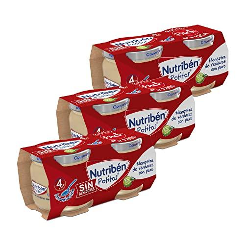 47% DESCUENTO Nutribén Potitos | Tarrito Introducción de Menestra de Verduras con Pavo | Para Bebés a partir de 4 Meses | Sin Almidones | Sin Azúcares Añadidos | Sin Gluten | 3 Packs de 2 Unidades de 120g | 720g