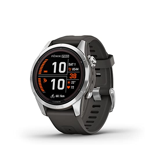 25% DESCUENTO Garmin fēnix ​​7S Pro Solar, Reloj GPS Multideporte con Carga Solar, Pantalla táctil, Linterna LED, frecuencia cardíaca, mapas, música y 14 días de batería, Plateado