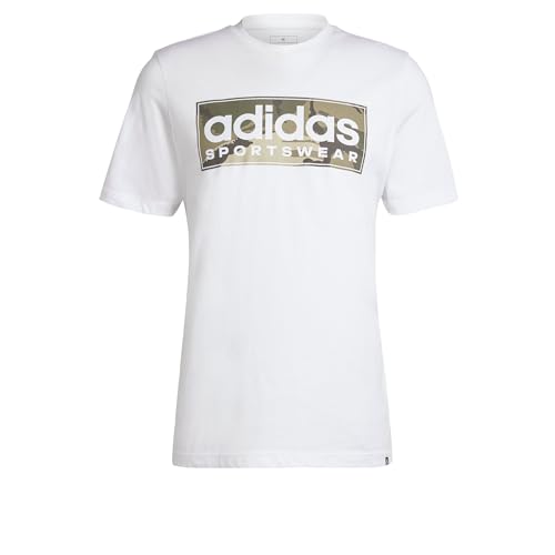 40% DESCUENTO adidas Hombre Camo Linear Graphic tee, White, S