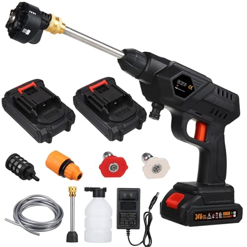 Limpiador de Alta Presión Con Batería, 21 V, 60 Bares, 300 W, Inalámbrico Portátil