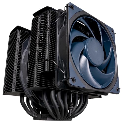 OFERTÓN SUPREMO 70% DESCUENTO Cooler Master MasterAir MA824 Stealth Enfriador de aire de CPU de doble torre, 8 tubos de calor, ventiladores duales Mobius 120|130 mm, base de cobre niquelado, soportes AMD Ryzen AM5/AM4, Intel LGA