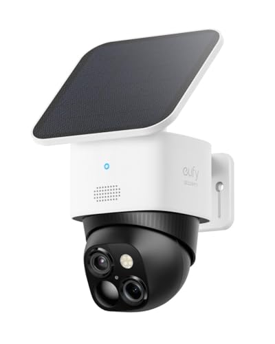 eufy Security SoloCam S340, 3K Camara vigilancia WiFi Exterior Solar, Camara vigilancia WiFi Exterior, vigilancia de 360°, Wi Fi 2,4 GHz, sin cuotas mensuales, Compatible con HomeBase 3