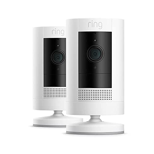 50% DESCUENTO Ring Cámara exterior con batería (Stick Up Cam) | Cámara de vigilancia wifi HD para tu domicilio con comunicación bidireccional, instalación fácil | 30 días gratis de Ring Home | 2 Cámaras