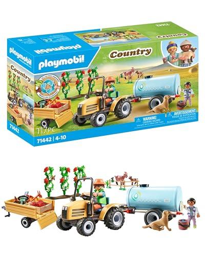 52% DESCUENTO PLAYMOBIL Country 71442 Tractor con tráiler y Cisterna, Cosecha Fresca en la Granja, Aprender sobre el Medio Ambiente, Juegos de rol imaginativos y Divertidos, Juguetes para niños a Partir de 4 años