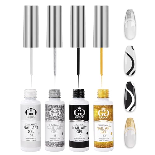 Esmaltes Semipermanentes para Uñas 4pcs 8ml Pintauñas Semipermanentes Gel Semipermanente Uñas Nail Art Gel Paint Nail Art Gel de Arte Lineal DIY