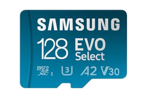 Samsung EVO Select (2024) Tarjeta microSD + Adaptador SD, 128 GB, Tarjeta de Memoria para Smartphone y Tablet, UHS I U3, 4K UHD, Full HD, Lectura 160 MB/s, MB ME128SA/EU