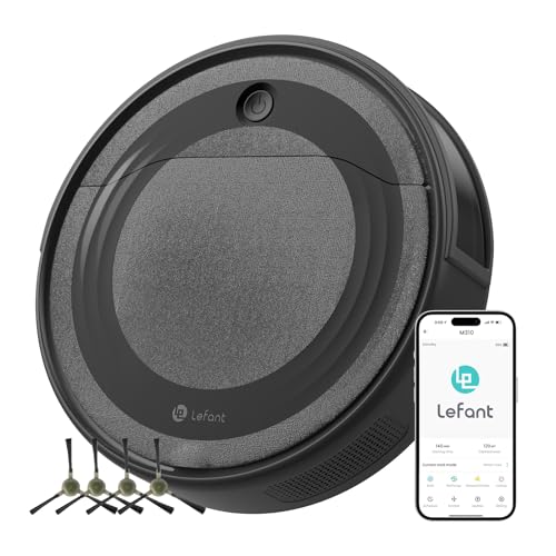 60% DESCUENTO LEFANT Aspirador Robot 4500Pa, Navegación Precisa, 180 Min de Autonomía, Control por App y Alexa, Detección de Obstáculos a 4 cm, Ideal para Pelo de Mascotas, Suelos Duros y Alfombras, M310 Negro