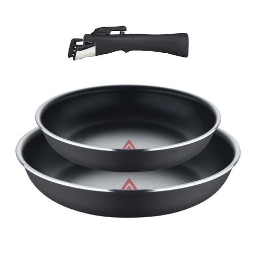55% DESCUENTO Bergner CLICK&COOK   Set 3 Pzs Sartenes (22+26 cm) con Mango Desmontable   Aluminio Prensado & Heat Dot   Revestimiento ILAG Essential   Negro