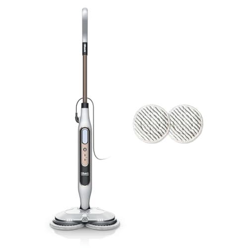 34% DESCUENTO Shark Mopa de Vapor automática con Steam Blaster, 2 almohadillas giratorias y 3 ajustes de vapor, desinfecta, elimina manchas y suciedad, para cualquier tipo de suelos duros, blanco y gris, S8201EU