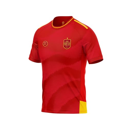 28% DESCUENTO RFEF Réplica Camiseta Oficial Selección Española de Fútbol 100% Poliester Transpirable Primera Equipación España Eurocopa 2024 Equipación Selección Española Sistema Aerodry Talla M