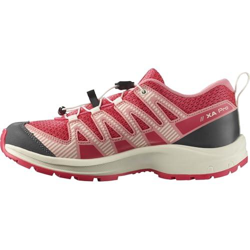 Salomon Unisex niños, XA PRO V8 J Rojo/Almendra, Zapatos de Senderismo Versátiles para Mayor Comodidad, Zapatillas para Botas de Senderismo y Correr en Senderos en Aventuras al Aire Libre, 37 EU