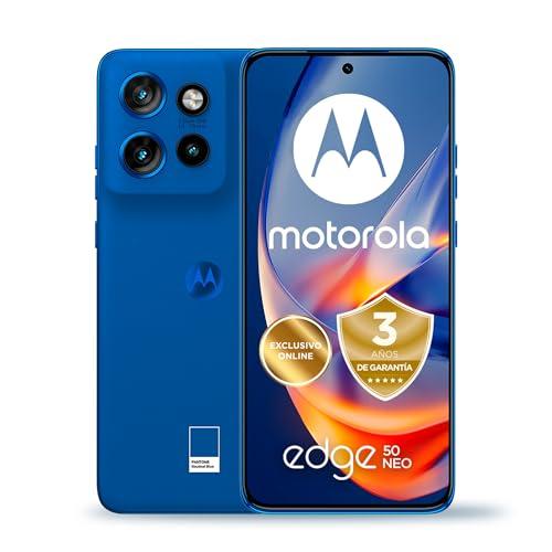 Motorola Edge 50 Neo, 24GB (12+12GB RAM Boost)/512GB, España, diseño Compacto de 6,36″, Pantalla pOLED 1.5k, Cámara 50MP y Zoom Optico 3X, Carga Turbopower de 68W, Dual SIM, Funda, Navy Blue