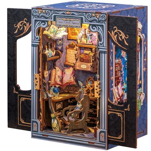 49% DESCUENTO CUTEBEE Book Nook Kit DIY Miniature House,Casa de muñecas en Miniatura, Kit de construcción con Cubierta Antipolvo y luz LED, Booknook maquetas para Adultos para Construir(Soul Travel Agency)
